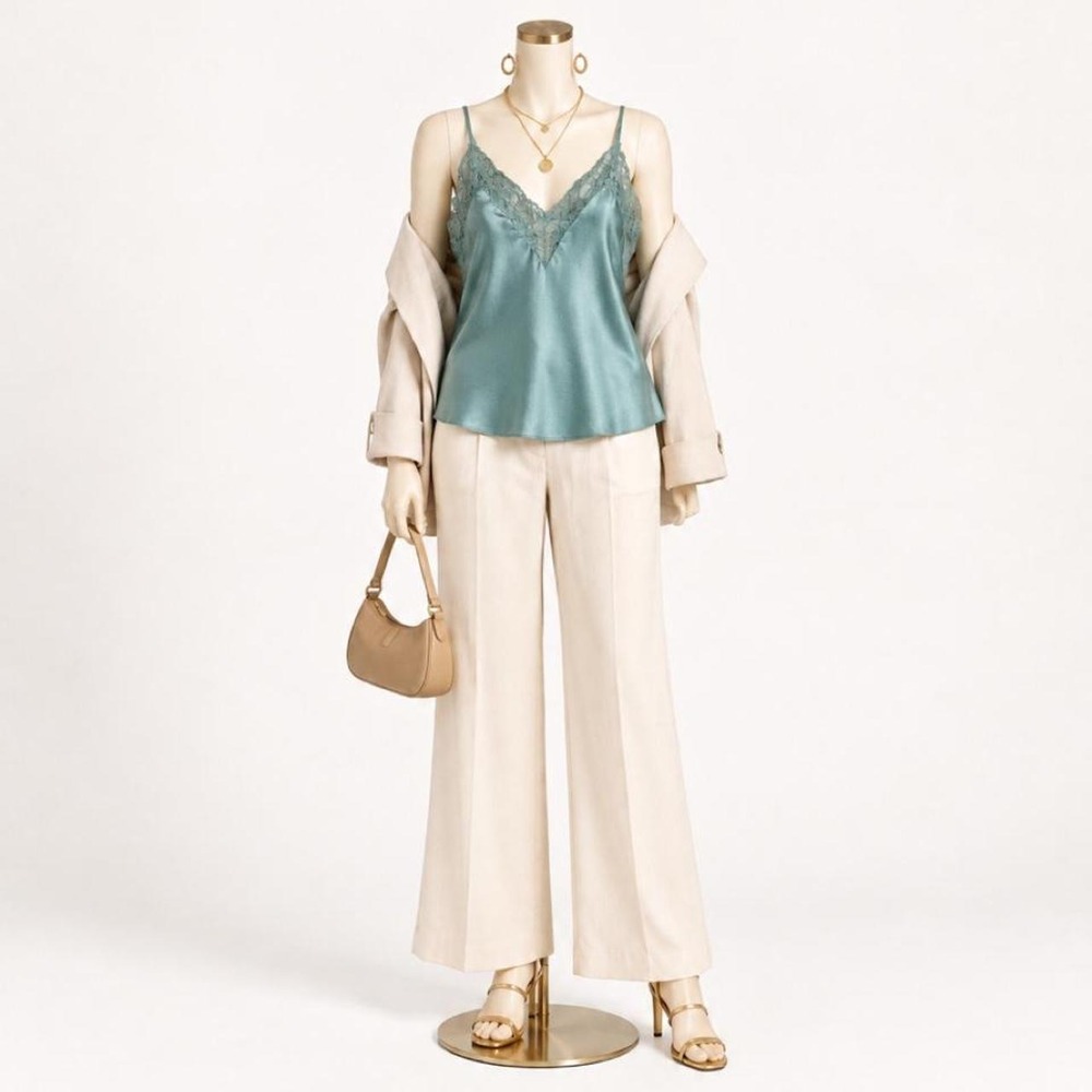 Linea Donatella Lace-Trim Camisole | Size Large